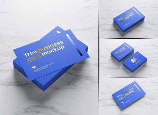 Free Gold & Silver Foil Business Card Mockup PSD Set (5)