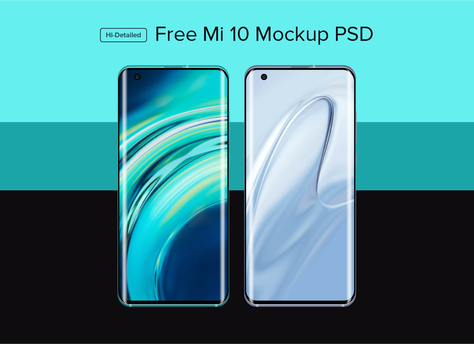 Free Mi 10 Mockup PSD & Ai Smartphone Mobile mock-up