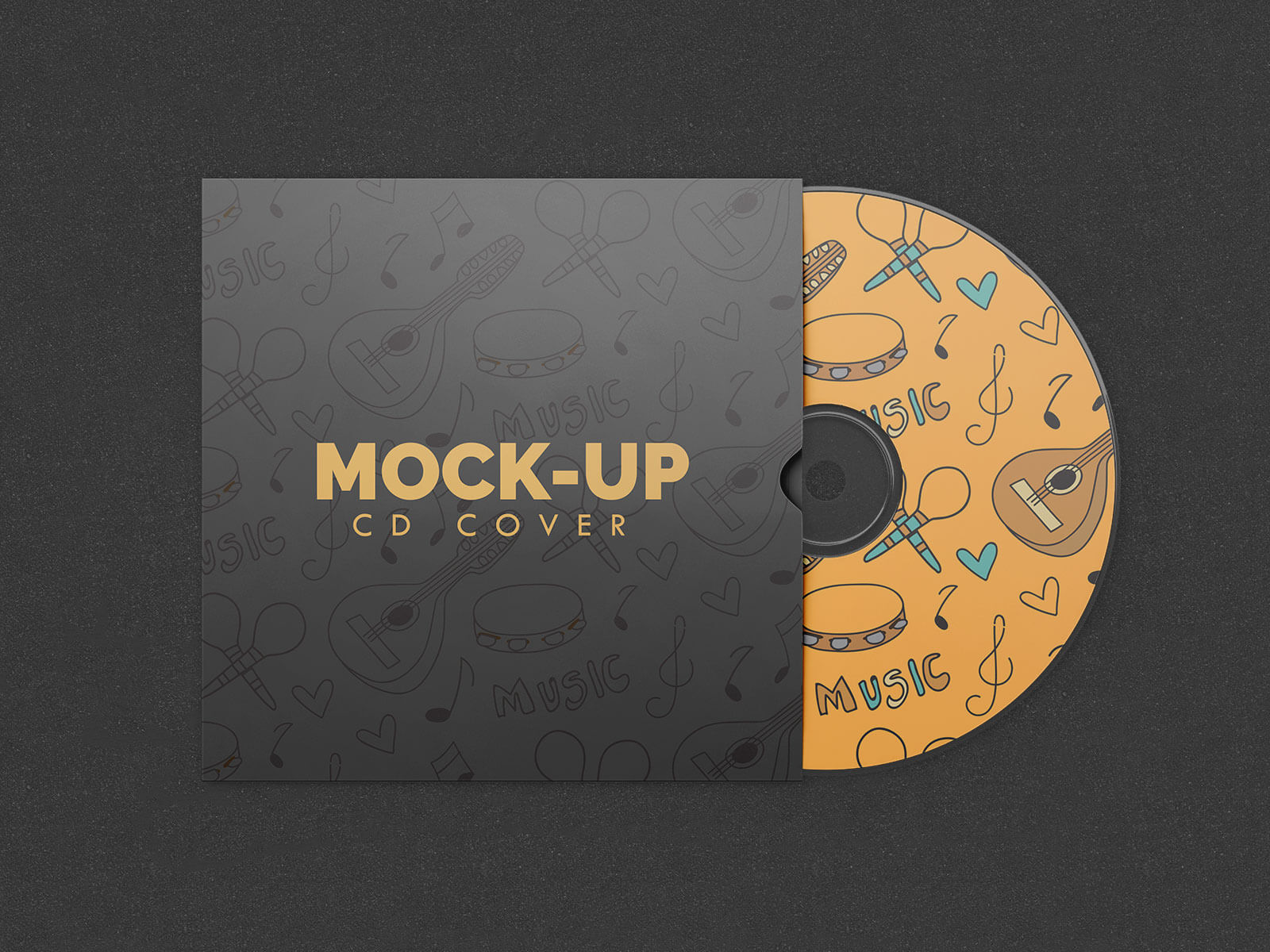 Free CD Sleeve Cover Jacket Mockup PSD Set