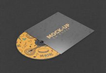 Free CD Sleeve Cover Jacket Mockup PSD Set