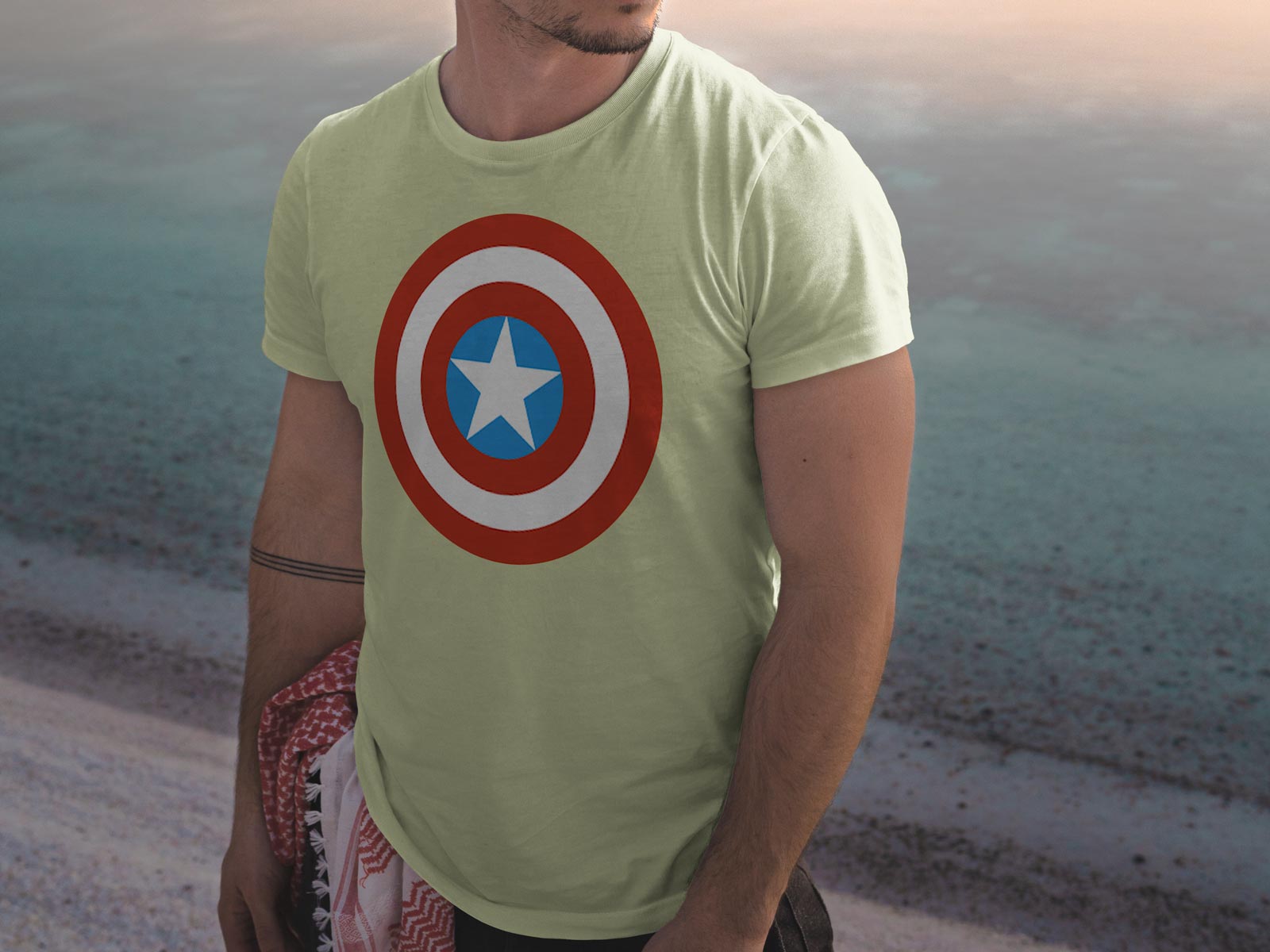 Download Free Handsome Hunk Half Sleeves T-Shirt Mockup PSD - Good ...