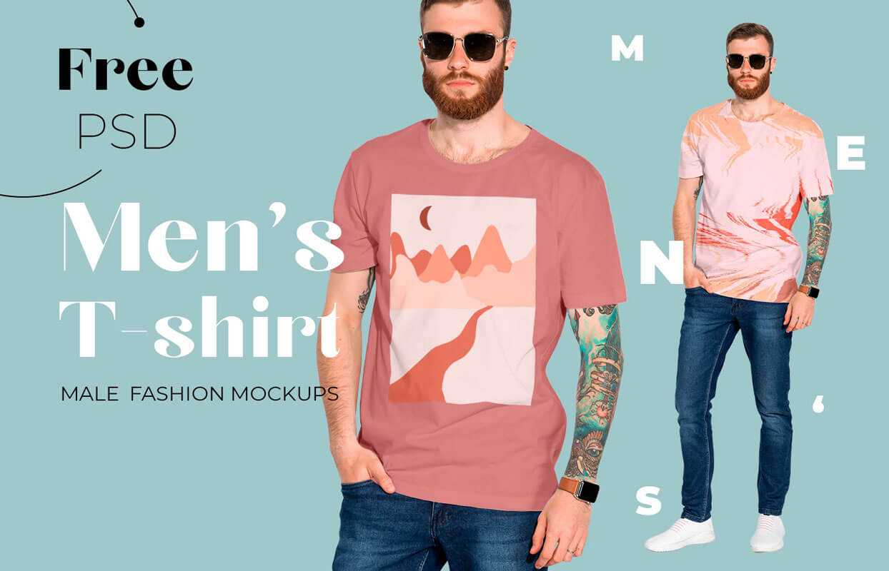 Download Free Men's T-Shirt Mockup PSD for Graphic Tees - Good Mockups