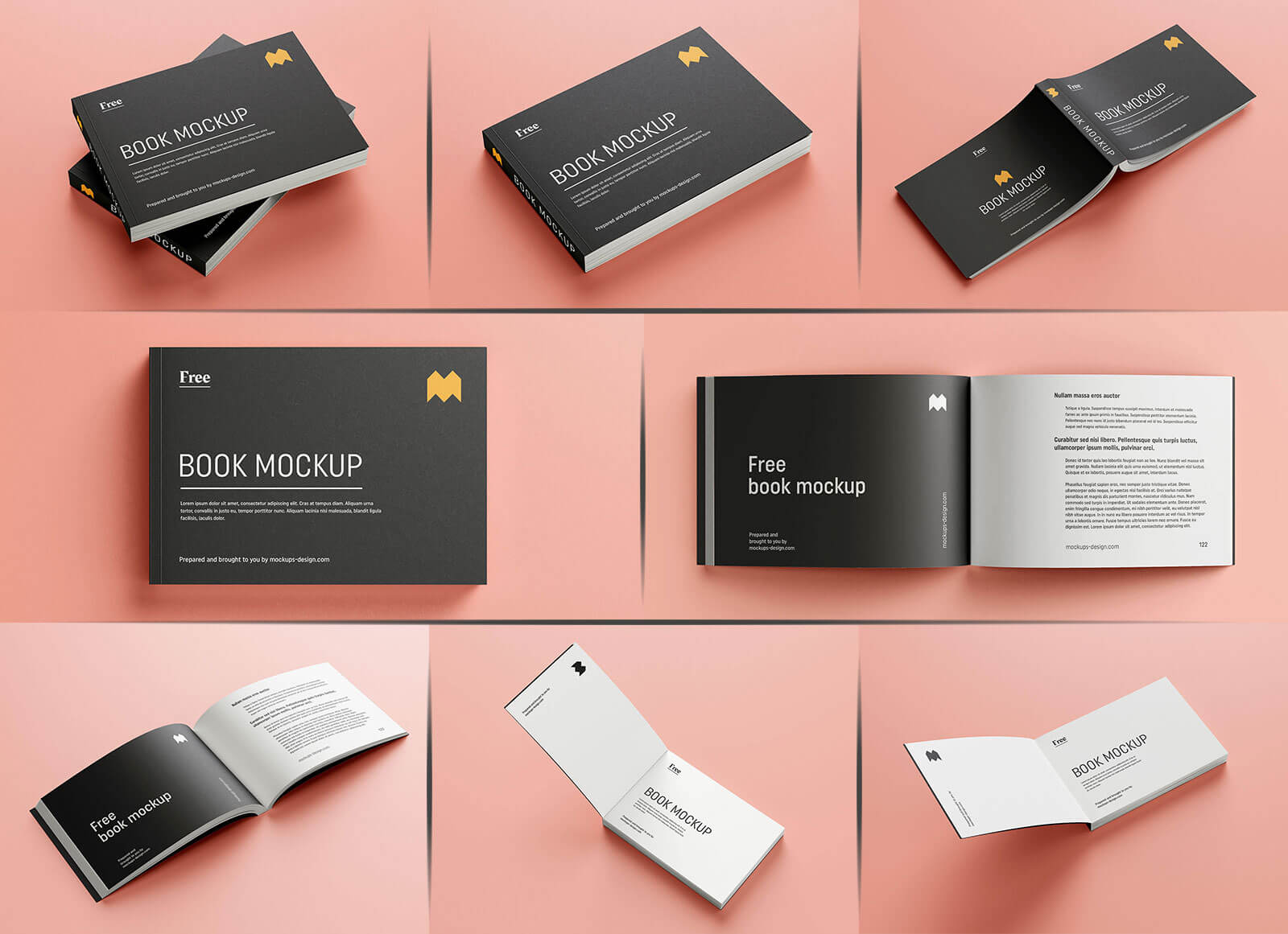 Download Free Paperback Landscape Book Mockup Psd Set Good Mockups PSD Mockup Templates