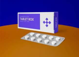Free-Pharmaceutical-Tablets-Pills-Blister-Packaging-&-Box-Mockup-PSD