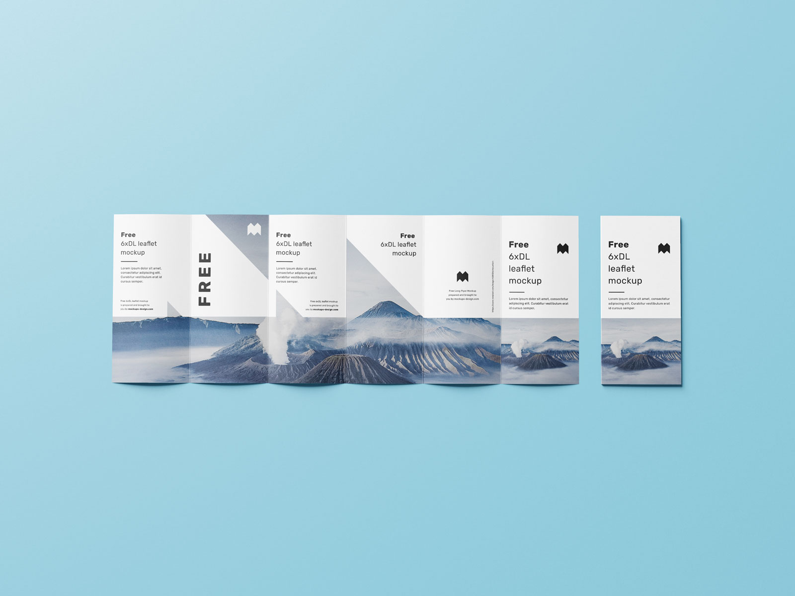 Free 6-Fold Brochure Leaflet DL Mockup PSD Set (3)