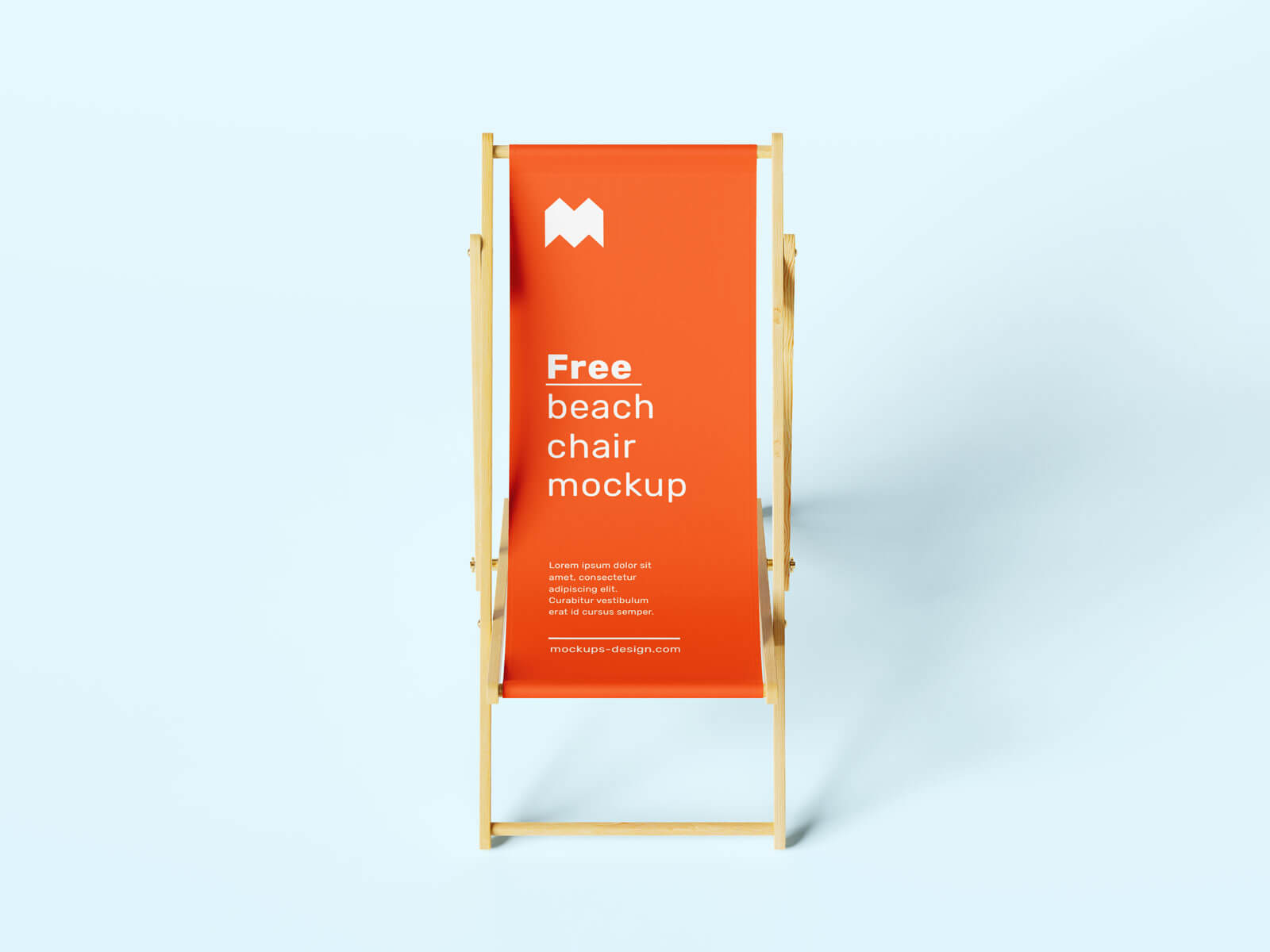 Free Wood-Framed Beach Deck Chair Furniture Mockup PSD