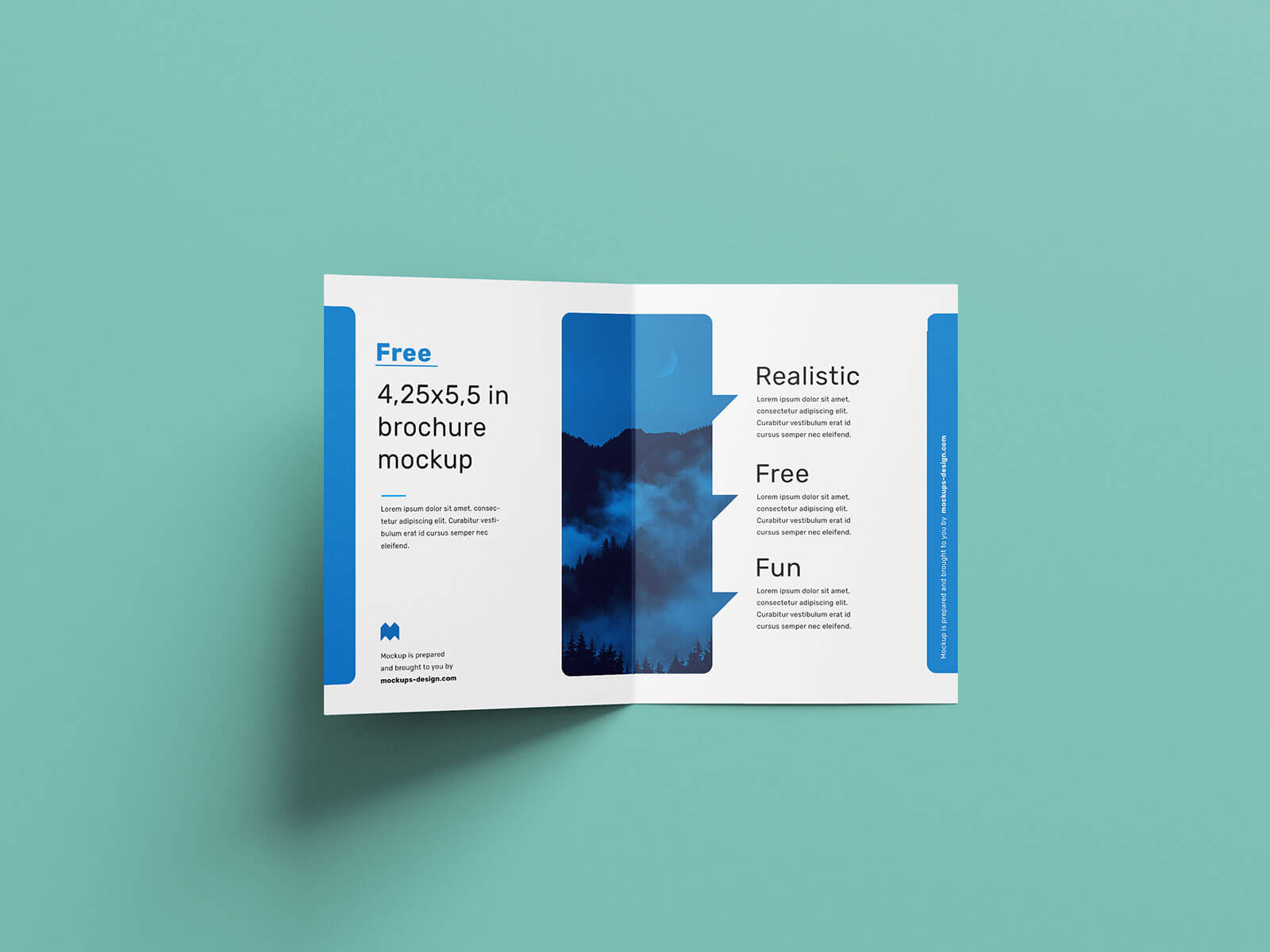 Free Bi-Fold Quarter Page Brochure Mockup PSD Set