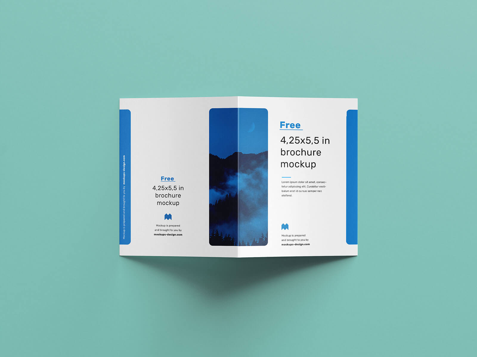 Free Bi-Fold Quarter Page Brochure Mockup PSD Set