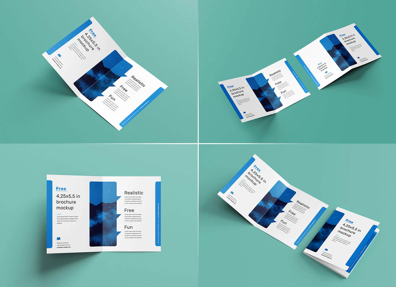 Free Bi-Fold Quarter Page Brochure Mockup PSD Set - Good Mockups Intended For Quarter Page Flyer Template