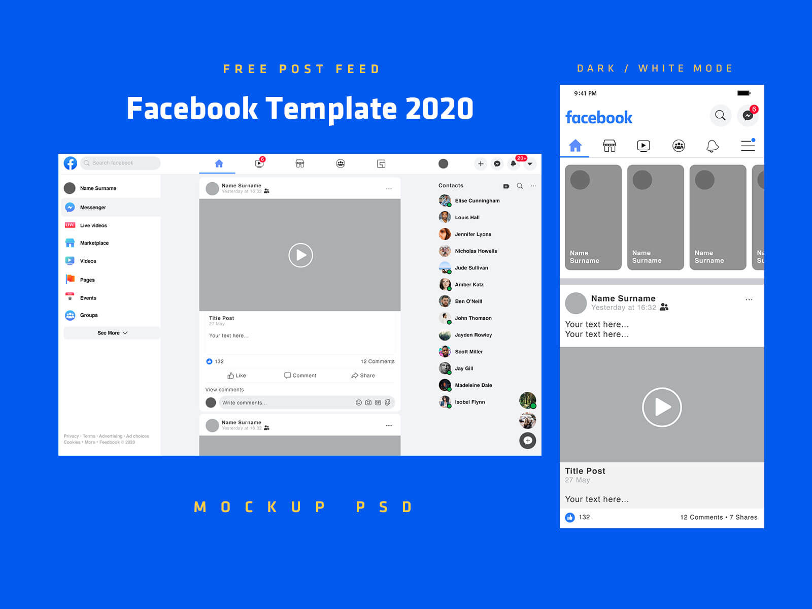 fakebook template online