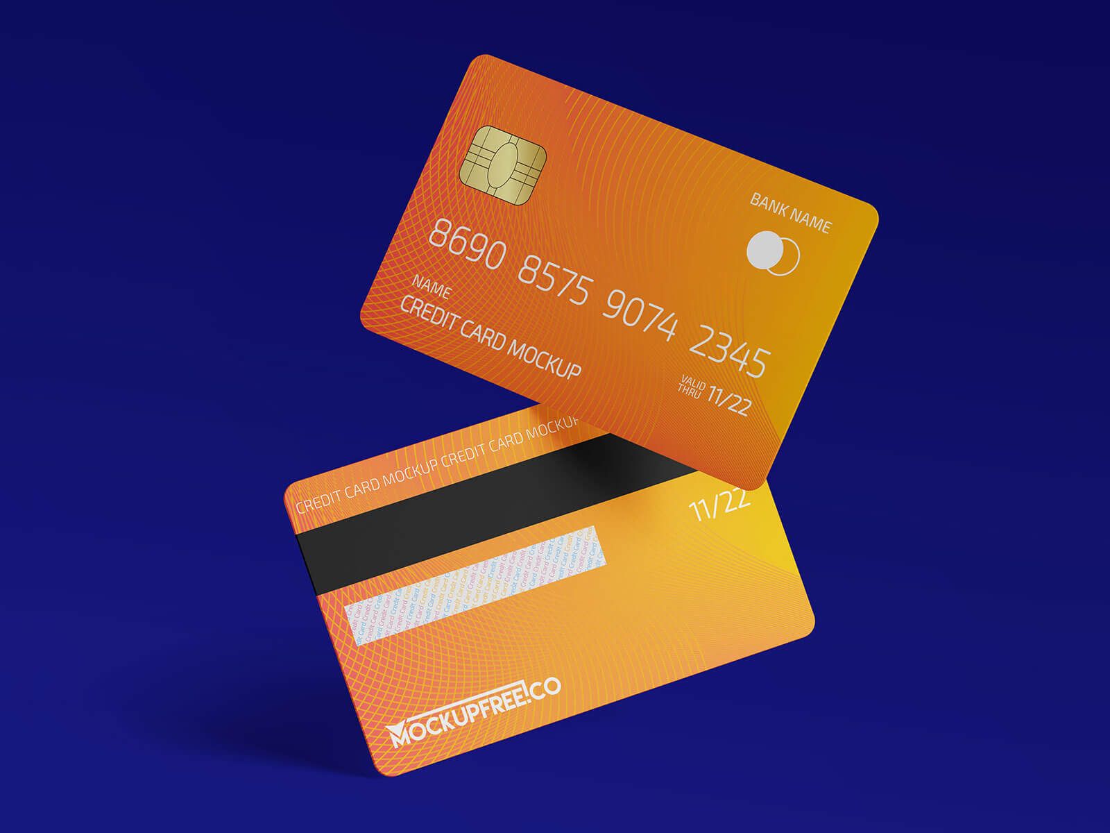 Free Plastic Credit Debit Bank Card Mockup PSD Set (1)