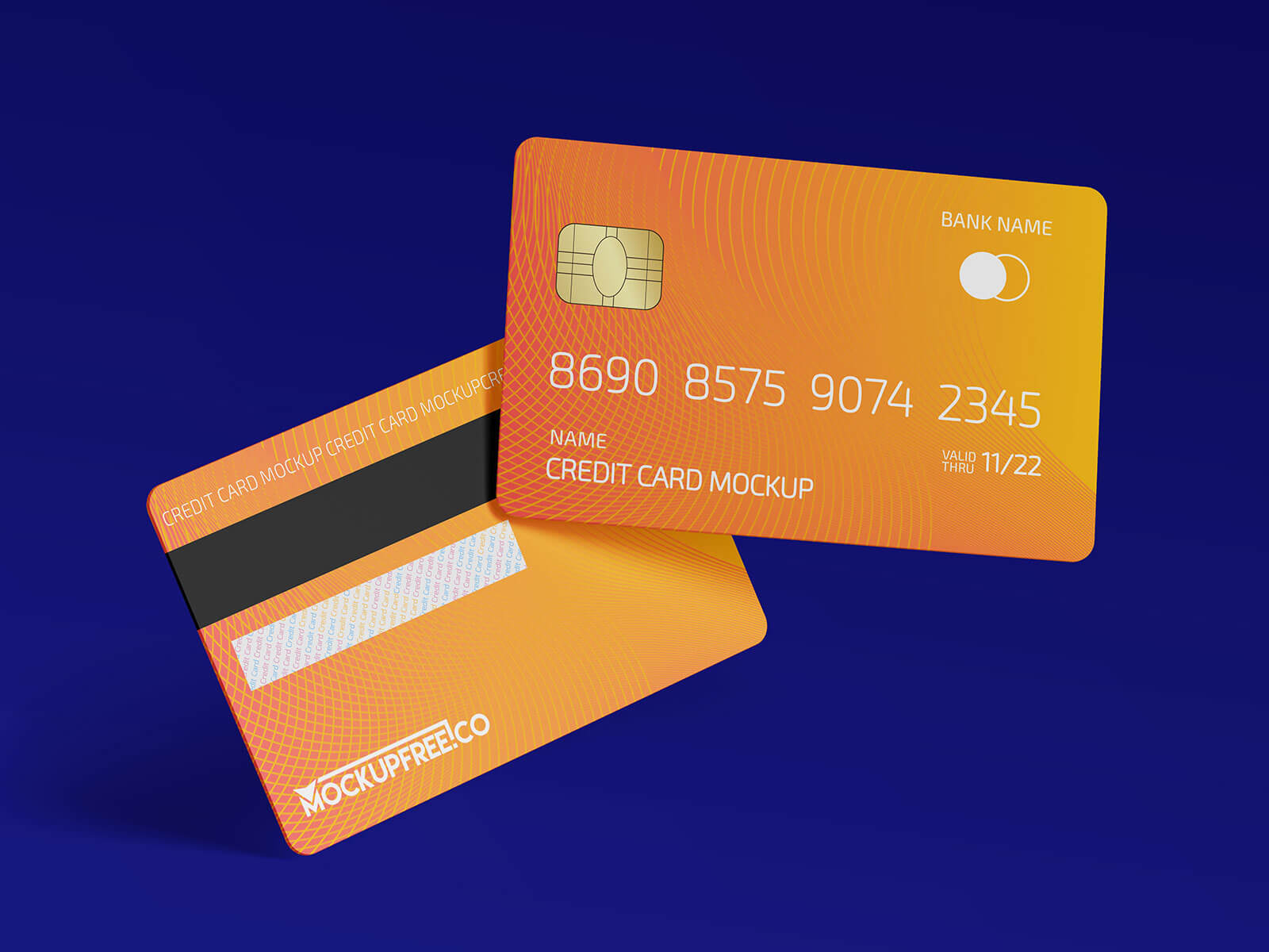 Free Plastic Credit Debit Bank Card Mockup PSD Set (2)