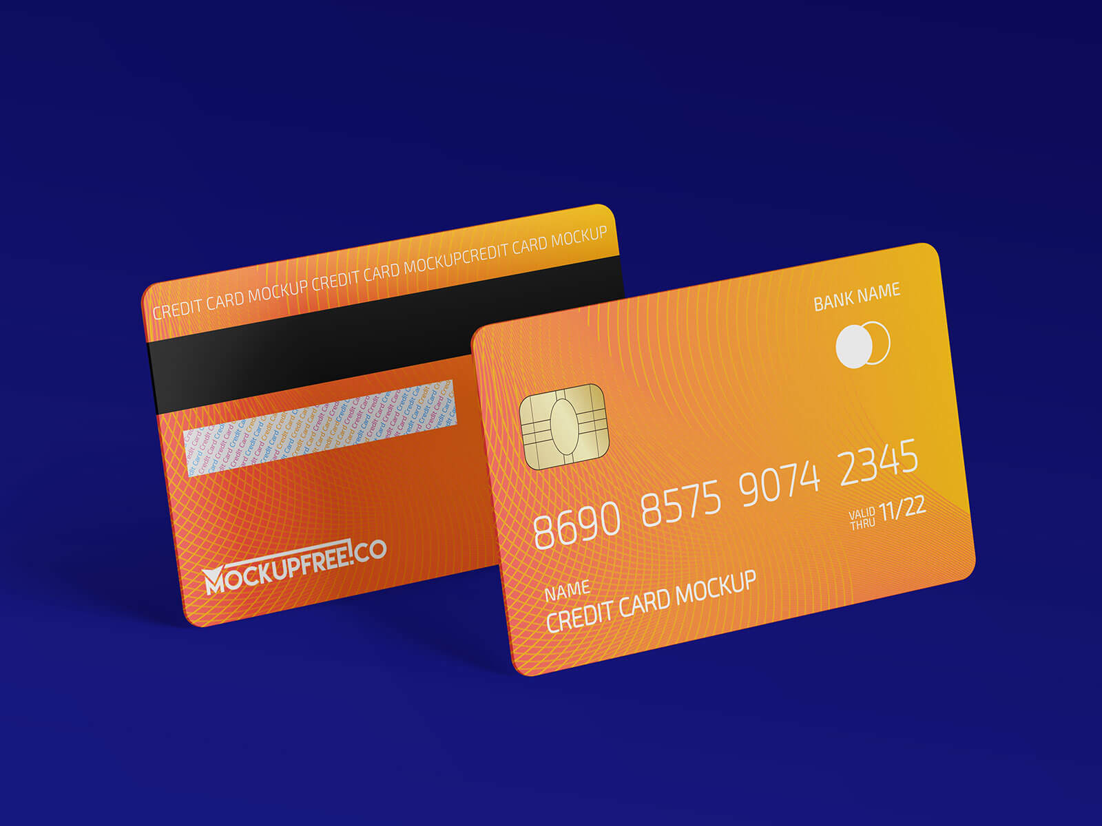 Free Plastic Credit Debit Bank Card Mockup PSD Set (3)