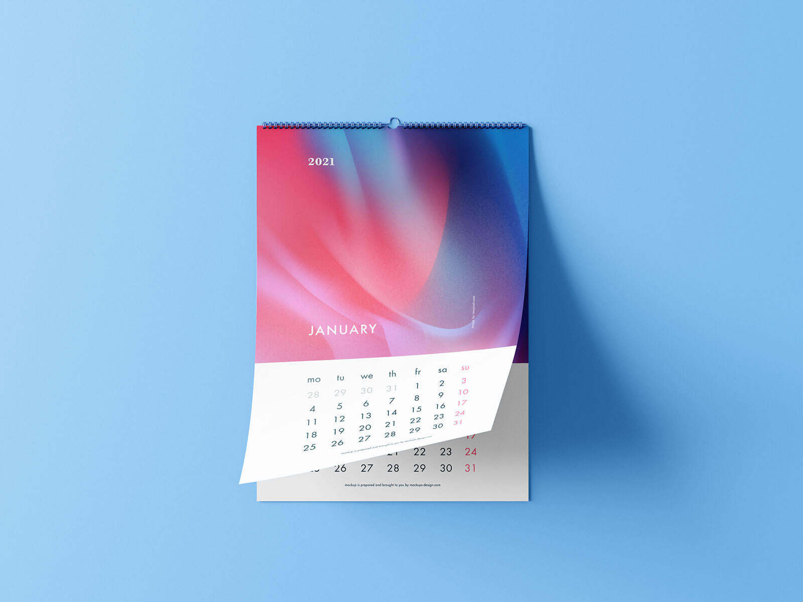 Free Premium Wall Calendar 2021 Mockup PSD Set (1)