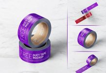 Free Adhesive Duct Tape Mockup PSD Set (5)