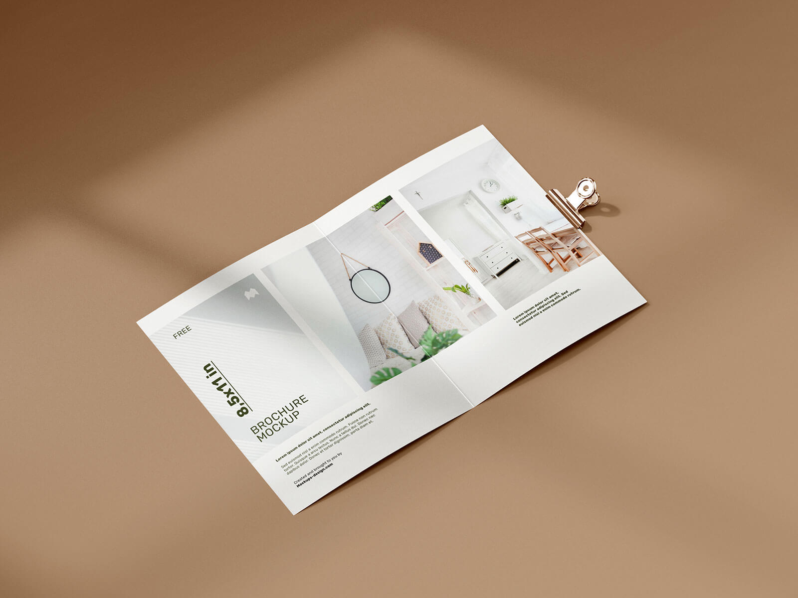Free Bi-Fold US Letter Brochure Mockup PSD Set