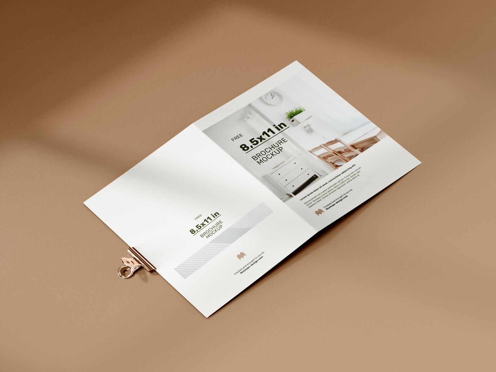 Free Bi-Fold US Letter Brochure Mockup PSD Set