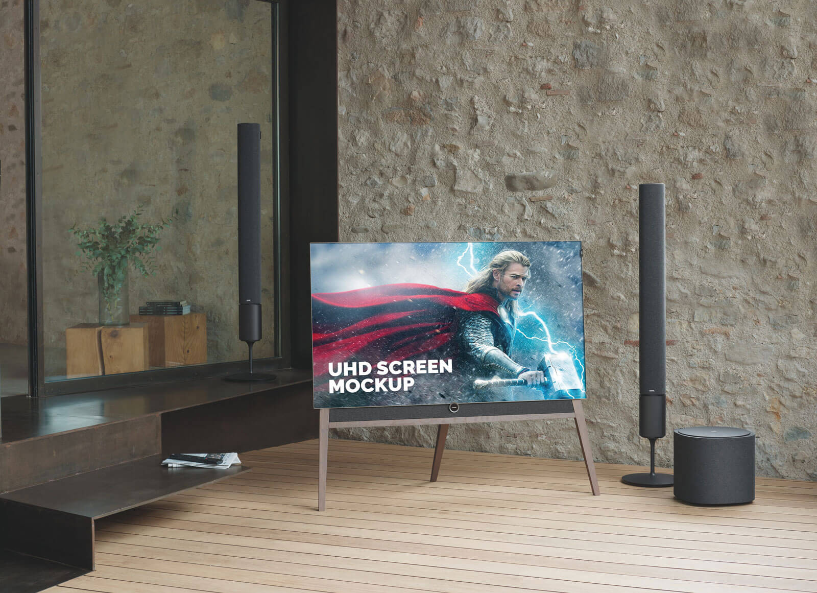 Download Free UHD TV LCD Screen Mockup PSD - Good Mockups