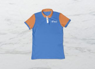 Free Half Sleeves Polo T-Shirt Mockup PSD Set (2)