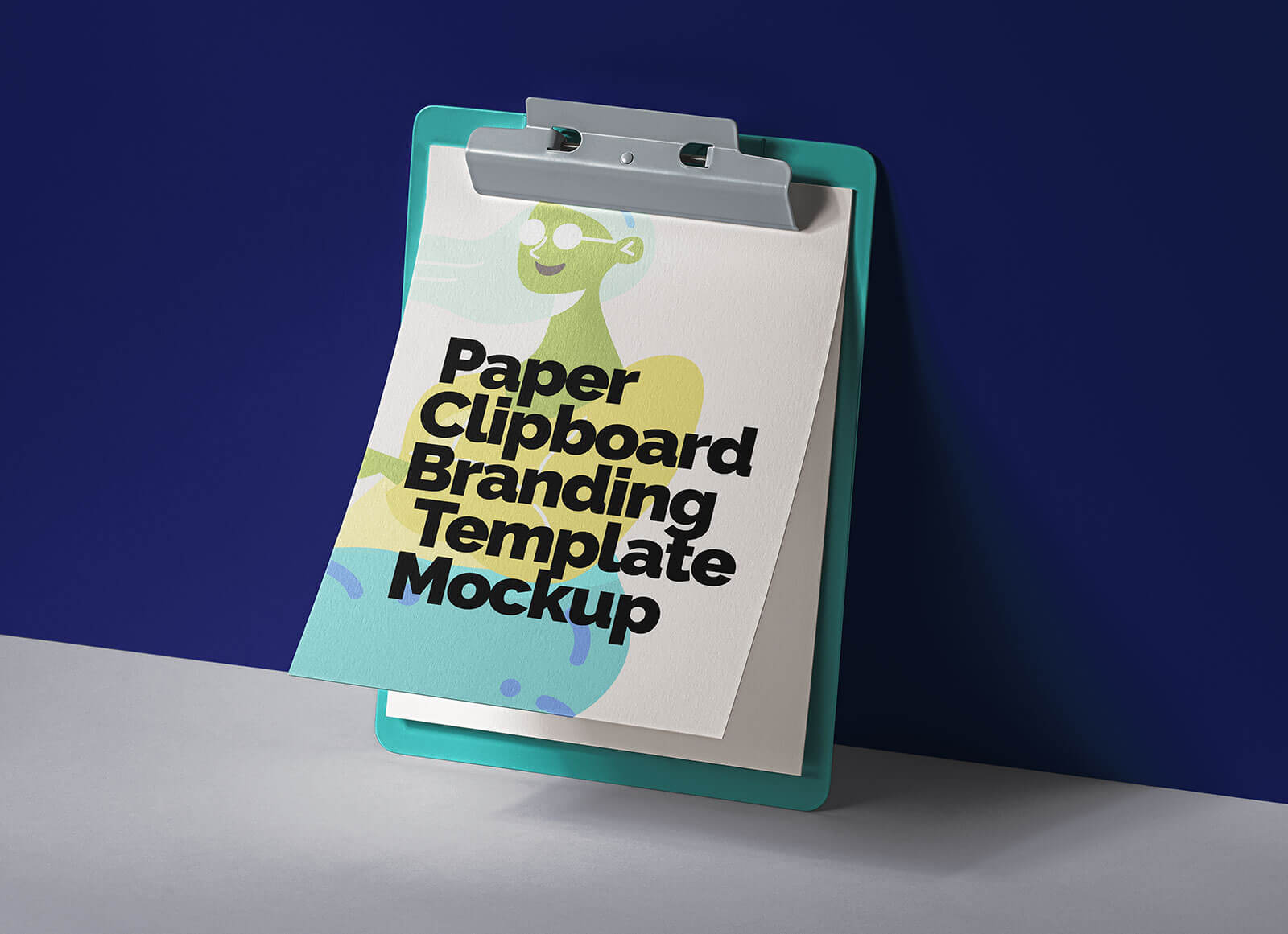 Free Standing Against Wall Paper Clipboard Mockup PSD