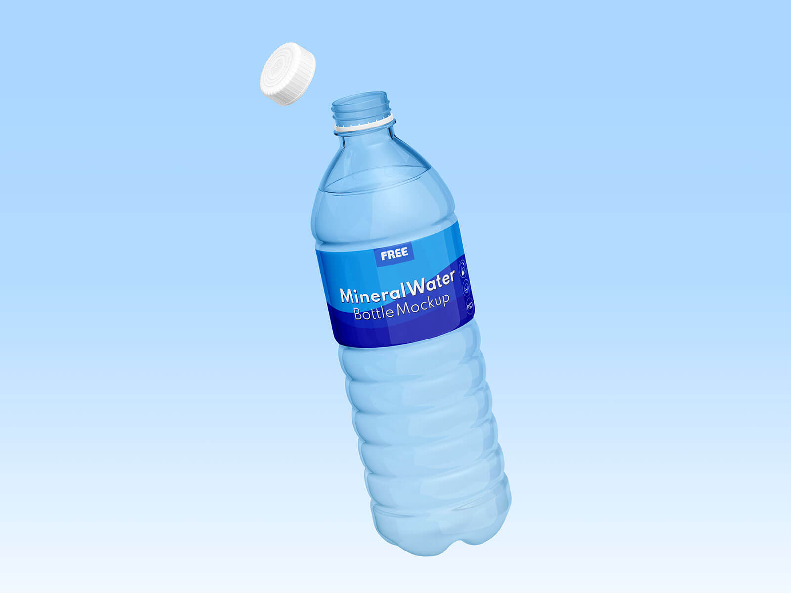 Free 1.5 & 0.5 Liter Drinking Mineral Water Bottle Mockup PSD Set