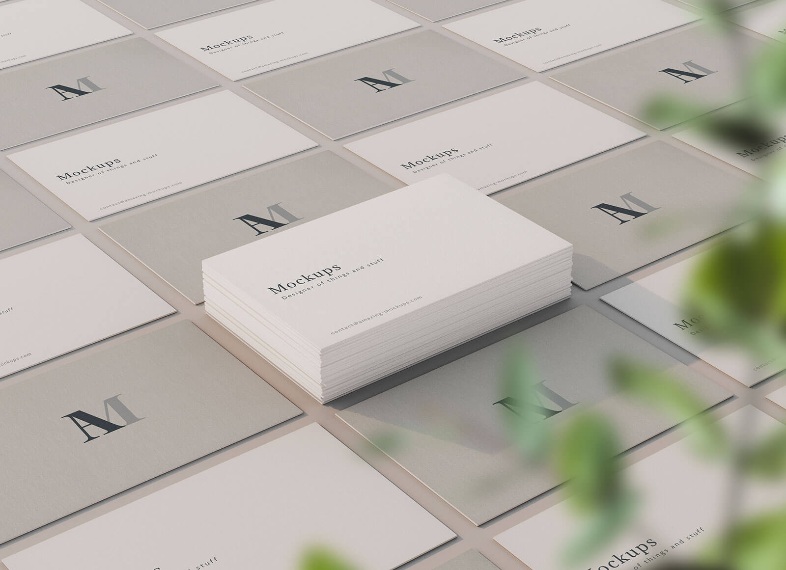 Free Perspective View Elegant Business Card Mockup PSD
