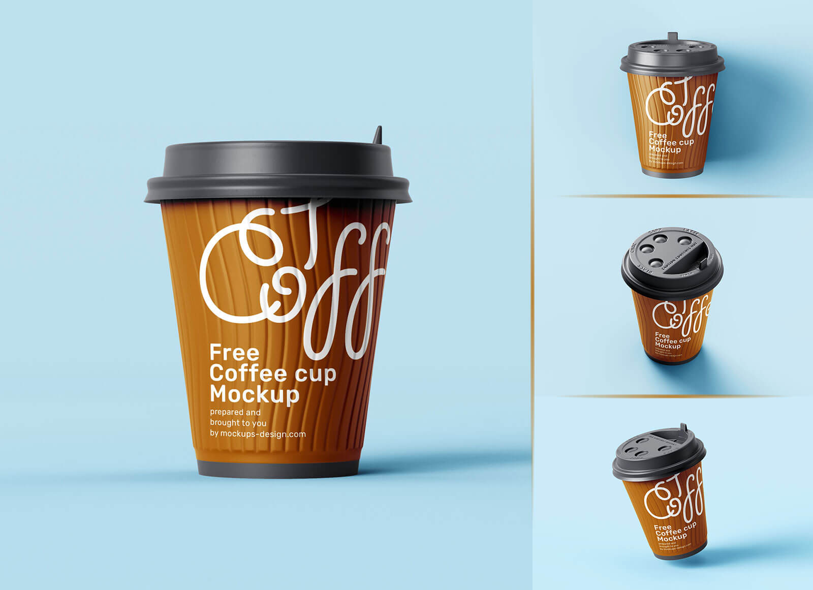 Free Kraft Paper Coffee Cup & Bag Mockup PSD Set - Good Mockups