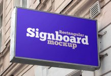 Download Free Outdoor Advertisment Wall Sign Logo Mockup Psd Good Mockups PSD Mockup Templates