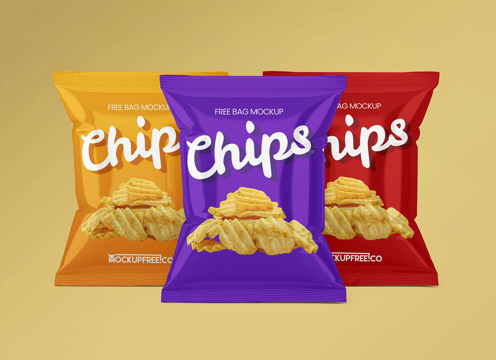 Free Chips Packet / Snack Packaging Mockup PSD Set - Good Mockups