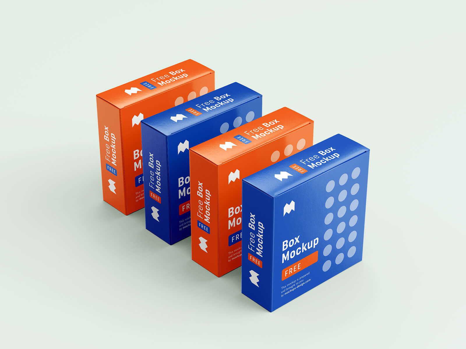Free Packaging Box Mockup PSD Set Templates