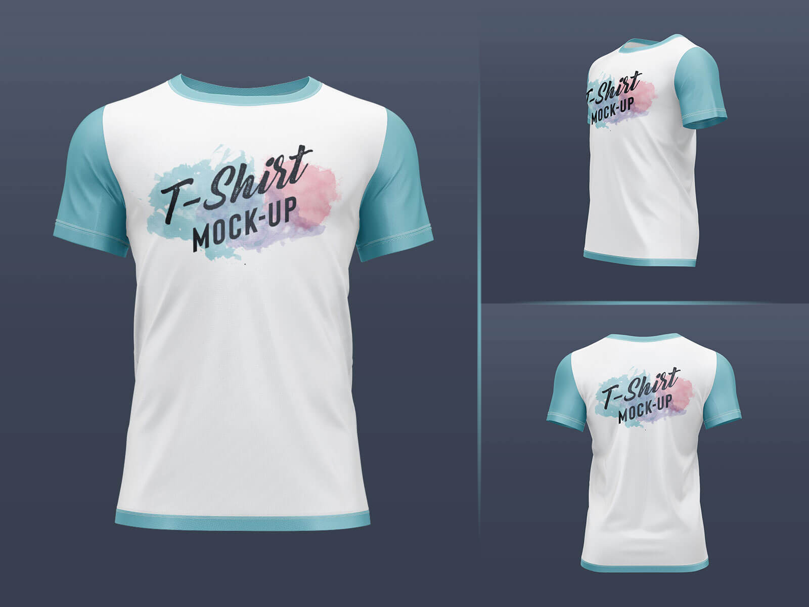 Download Free Round Neck 3D Rendered T-Shirt Mockup PSD Set - Good ...