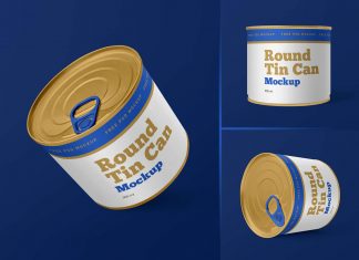 Free Round Tin Food Can Mockup PSD Set (2)