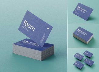 Free Textured Business Card Mockup PSD Set (1)