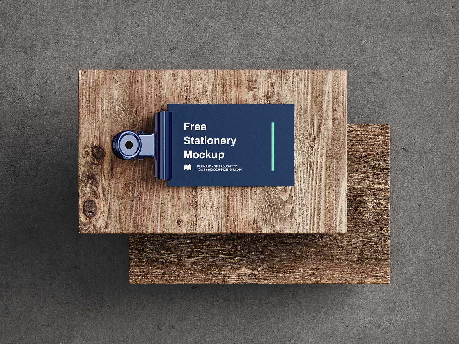 Free Wooden Planks Stationery Mockup PSD Set