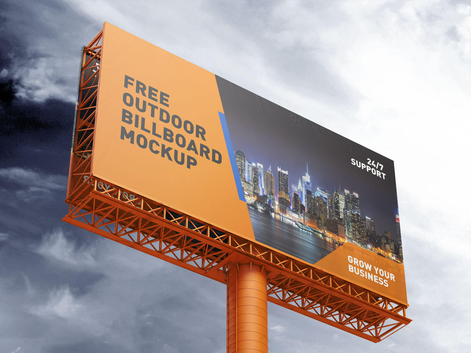 Download Free Outdoor Advertising Billboard / Hoarding Mockup PSD ...