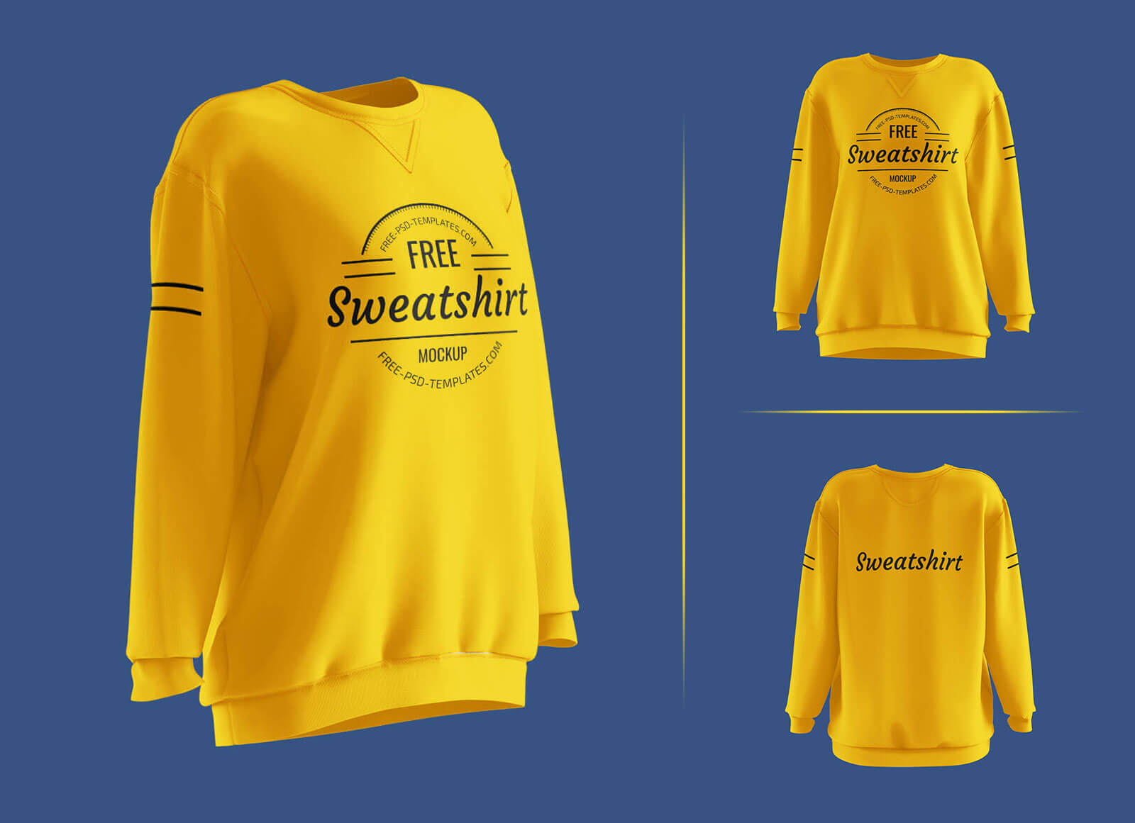Free Long Sleeves Women's Sweatshirt Mockup PSD Set - Good Mockups