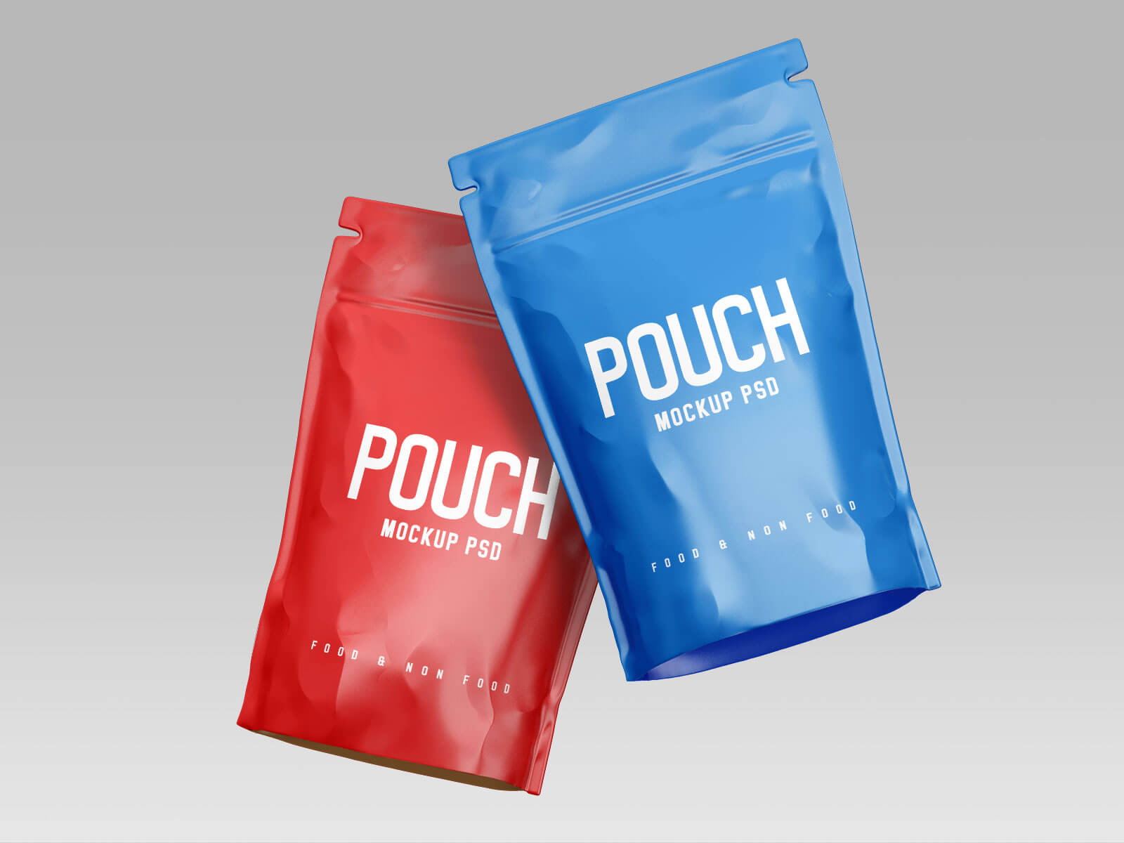 Free Stand-up Pouch (Doypack) Food Packaging Mockup PSD Set (3)
