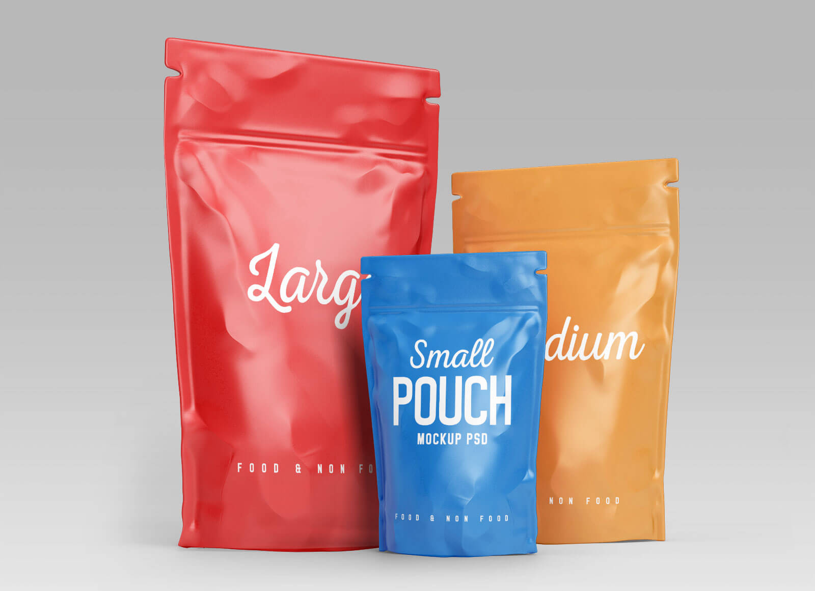 Free Stand-up Pouch (Doypack) Food Packaging Mockup PSD Set - Good Mockups