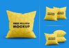 Free Square Throw Pillows Mockup PSD Set