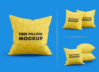 Free Square Throw Pillows Mockup PSD Set