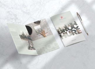 Free Simple Bi-Fold Brochure Mockup PSD