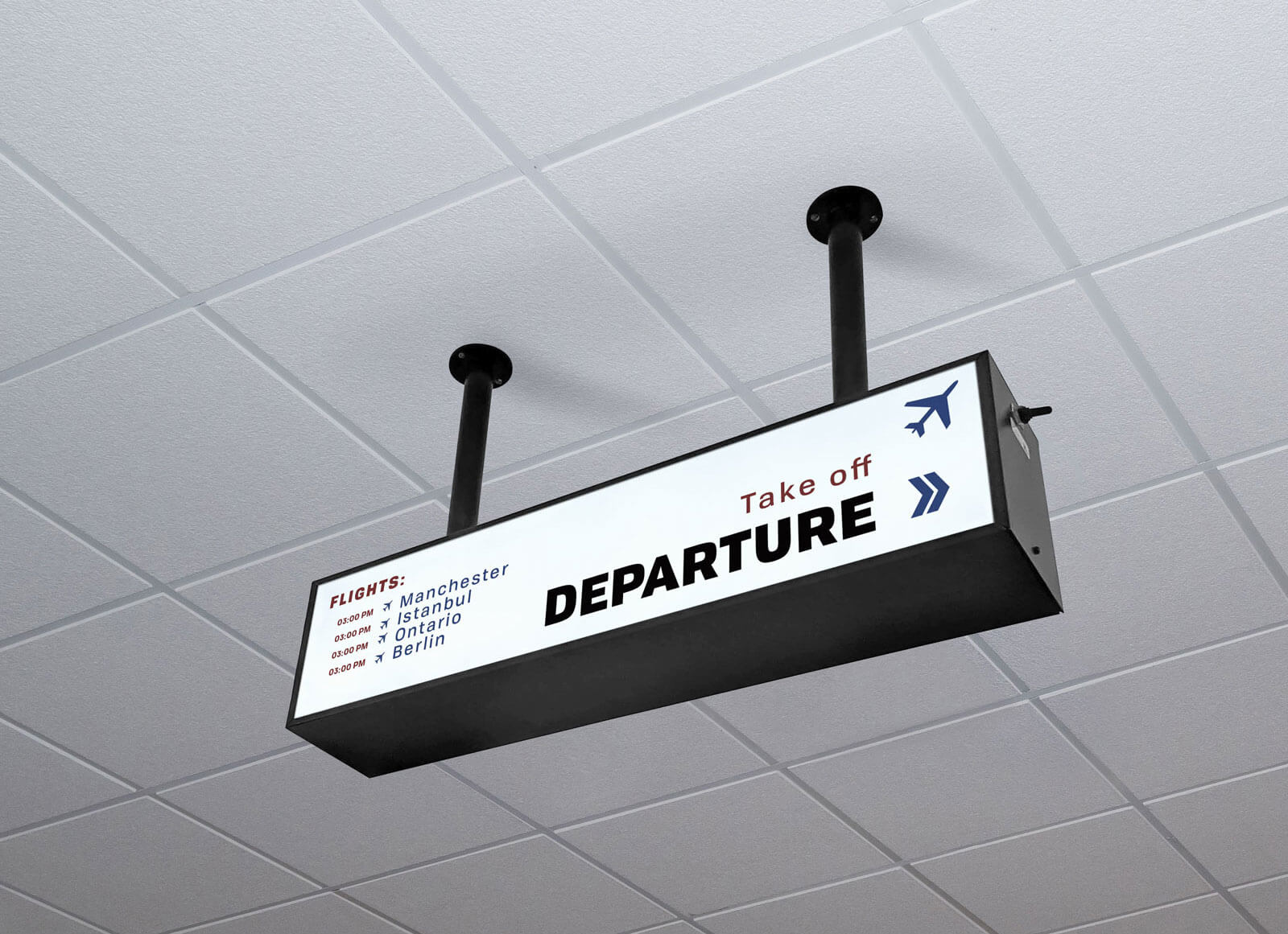 Free Arrival Departure Airport Signage Mockup Psd Good Mockups