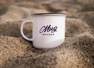 Free-Mug-in-Sand-Mockup-PSD
