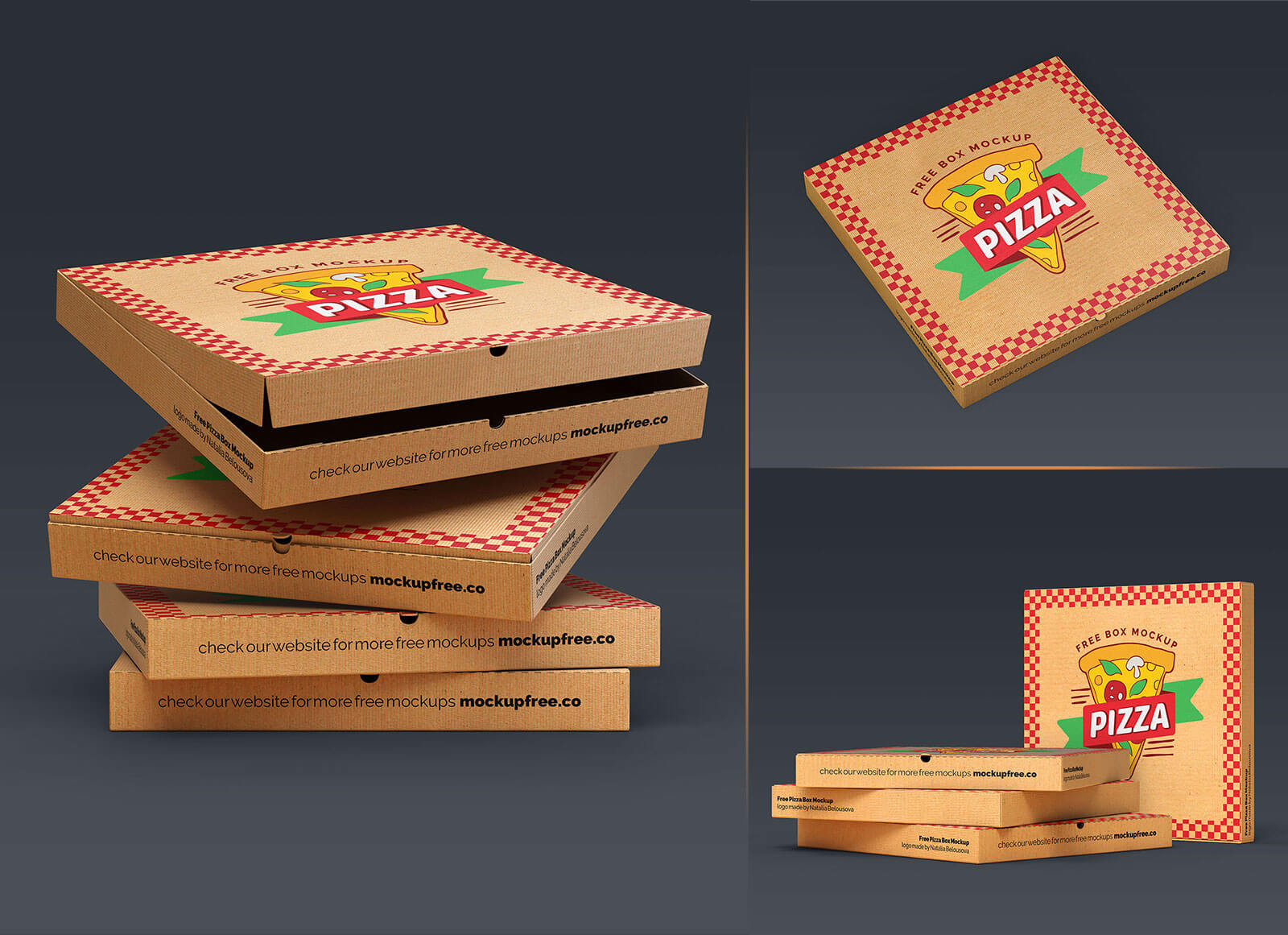 Download Free Open & Close Pizza Box Packaging Mockup PSD Set ...