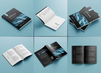 Free Premium Paperback Book Mockup PSD Set (9)