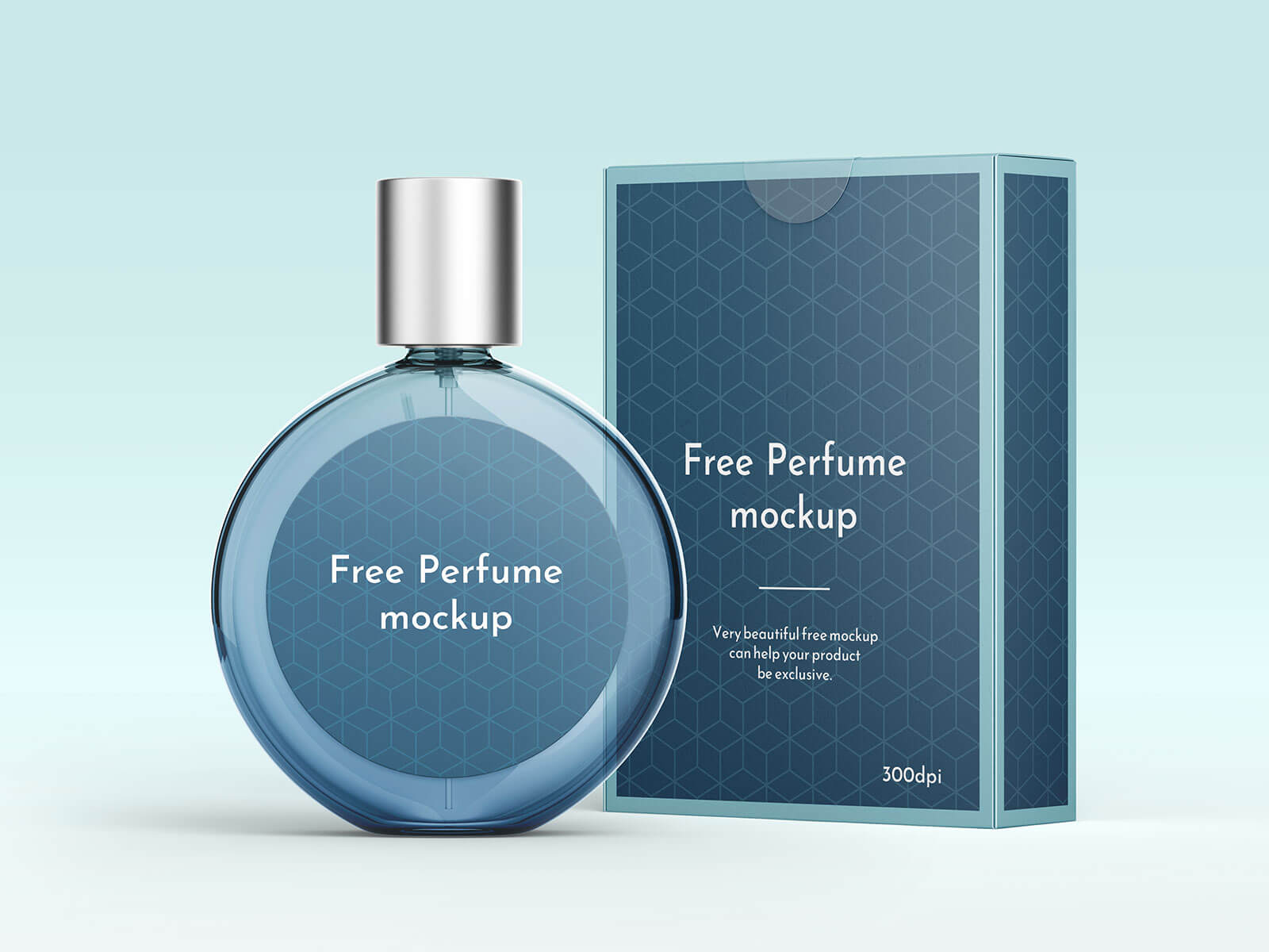 Free Round Perfume Bottle Package Mockup PSD Set (2)