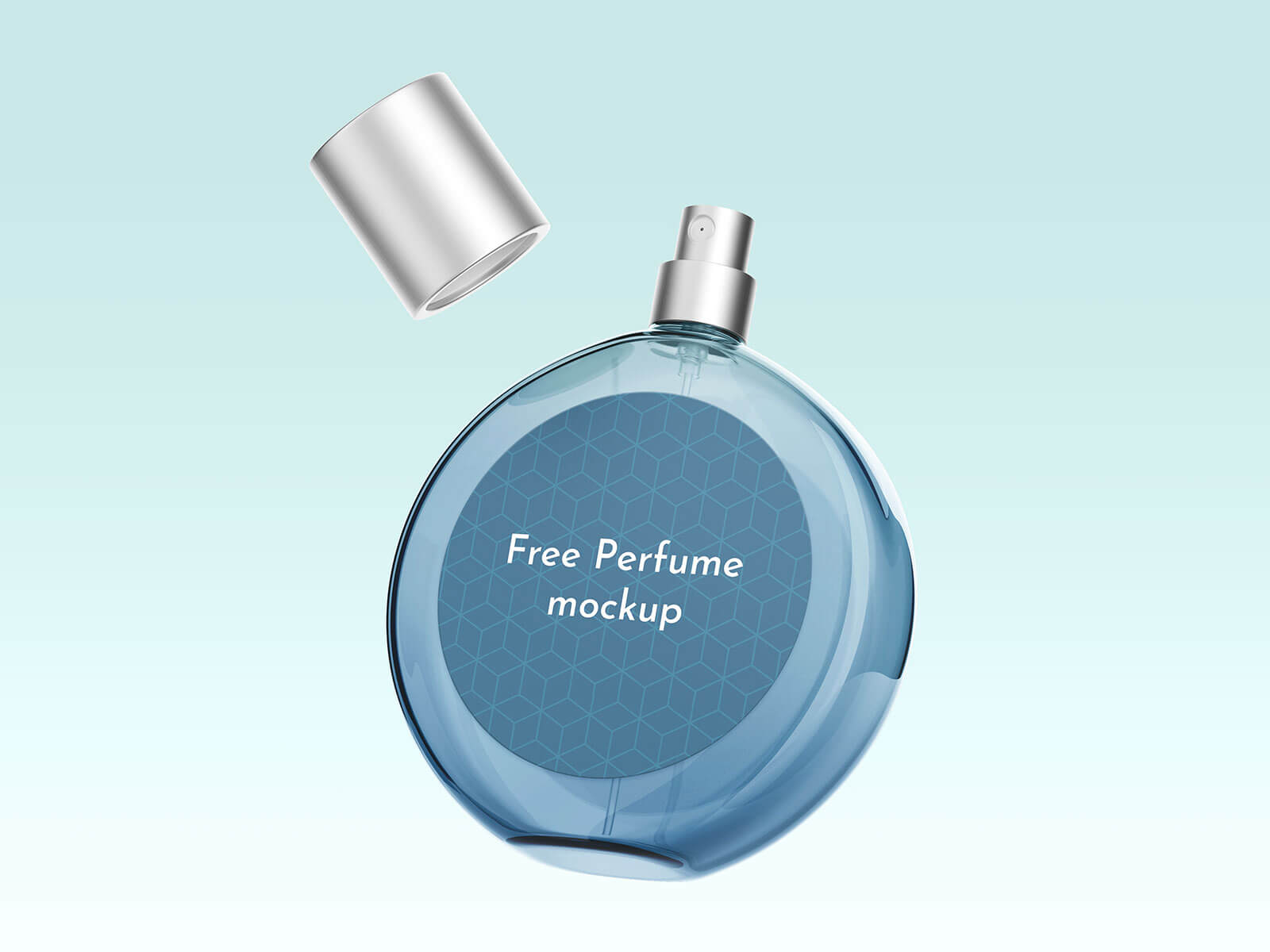 Free Round Perfume Bottle Package Mockup PSD Set (2)