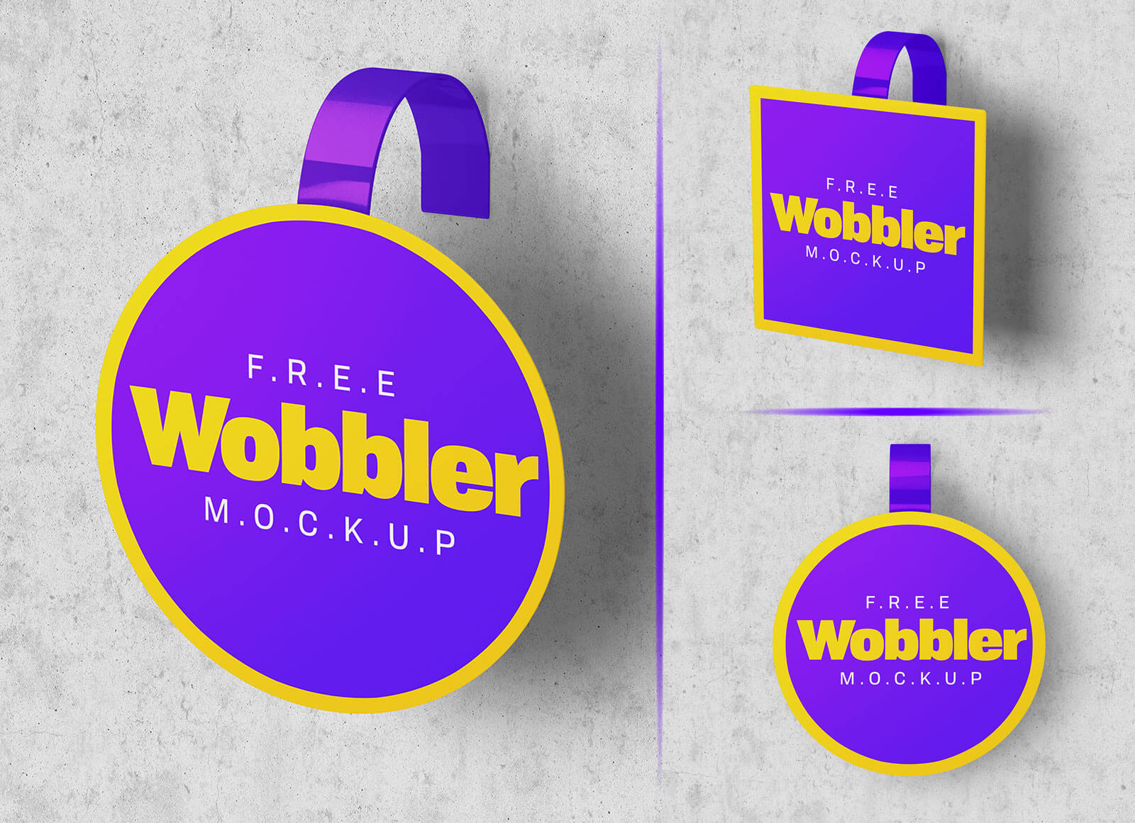 Download Free Round & Square Shelf Wobbler Mockup PSD Set - Good ...