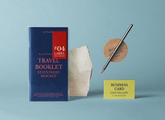 Free Travel Booklet & Business Card Mockup PSD