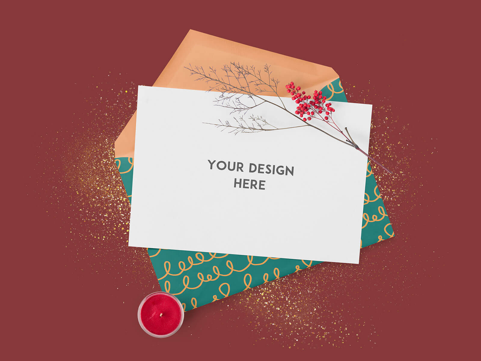 10 Free Greetings Card & Envelope Mockup PSD Set (1)